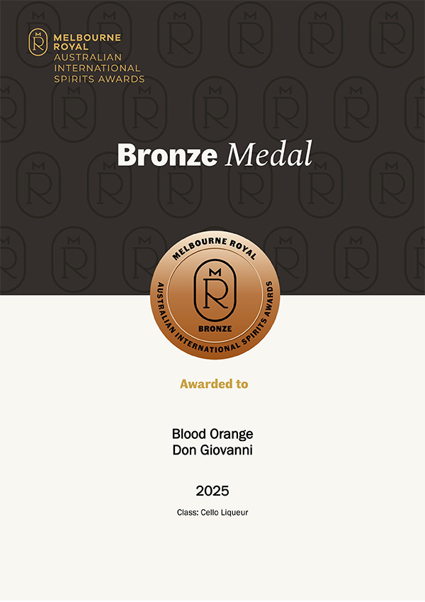2025 Melbourne Royal Australian International Spirits Awards Medal Certificates-Blood Orange